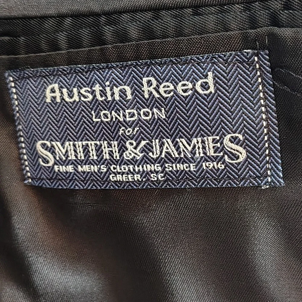 Austin Reed London Mens 42L Blazer‎ Charcoal Gray 2 Button Jacket USA business